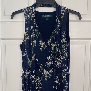 Lauren Ralph Lauren Navy Floral Sleeveless Dress